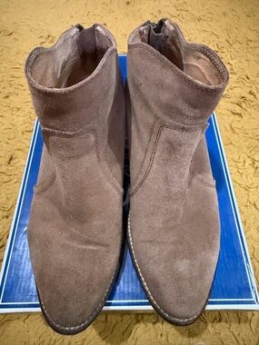 Vintage Brown Suede Ankle Boots